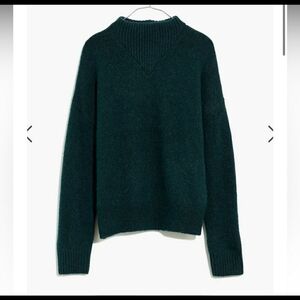 Madewell deep forest green XL sweater mock neck nwot